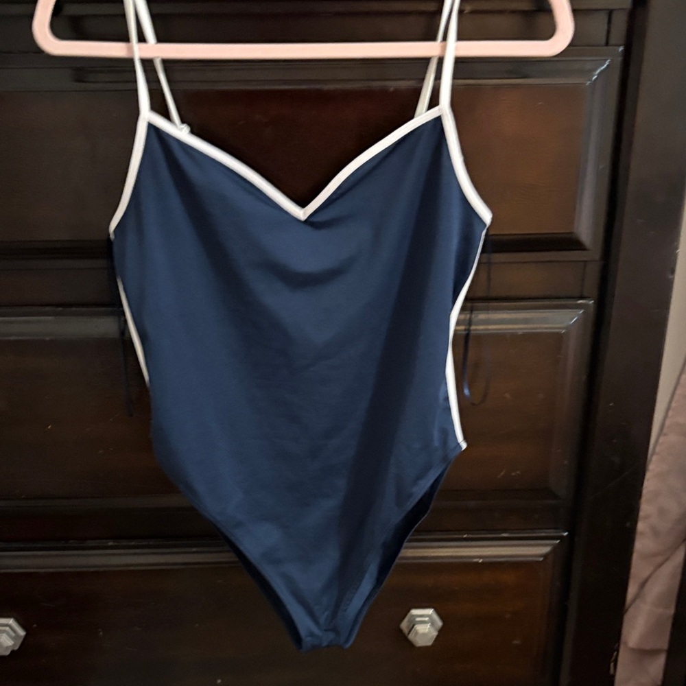 Zara Kids Navy Blue Bodysuit with White Trim